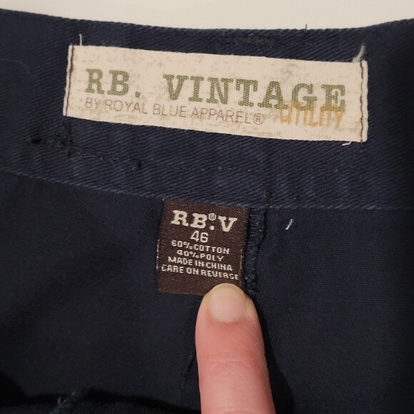 Cargo Shorts RB Vintage Mens Sz 46 BlueRoyal Blue Apparel Utility RBV Dad READ - Picture 9 of 16